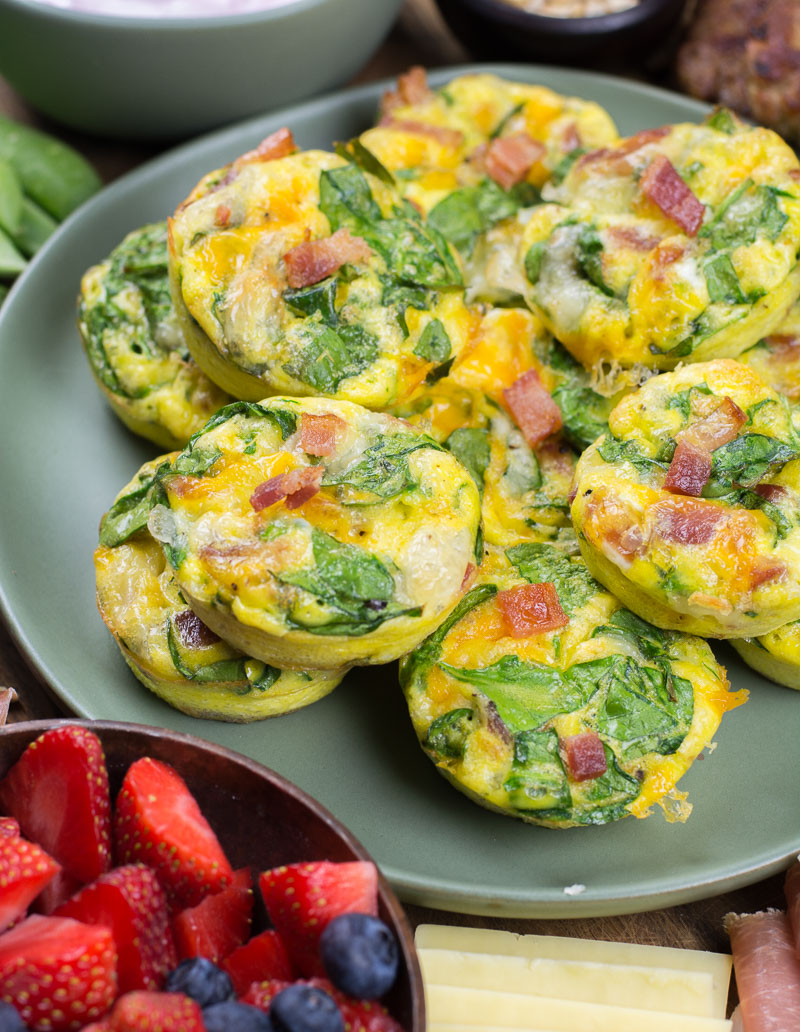 Keto Spinach And Bacon Egg Muffins