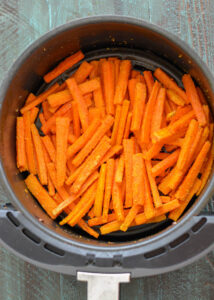These Air Fryer Carrot Fries are the perfect low calorie, low carb side dish that contains just five basic ingredients!